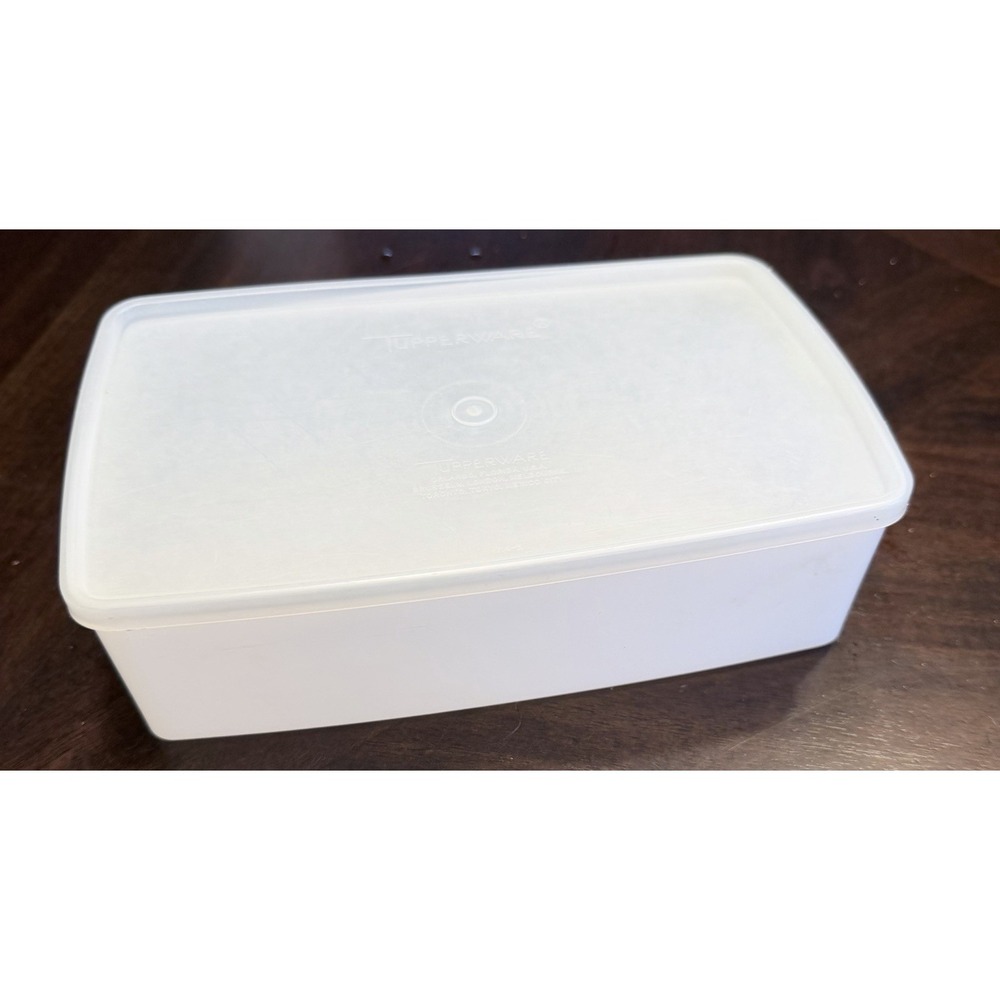 Vintage Tupperware Clear Rectangle Storage Container 11 X 7 X 2